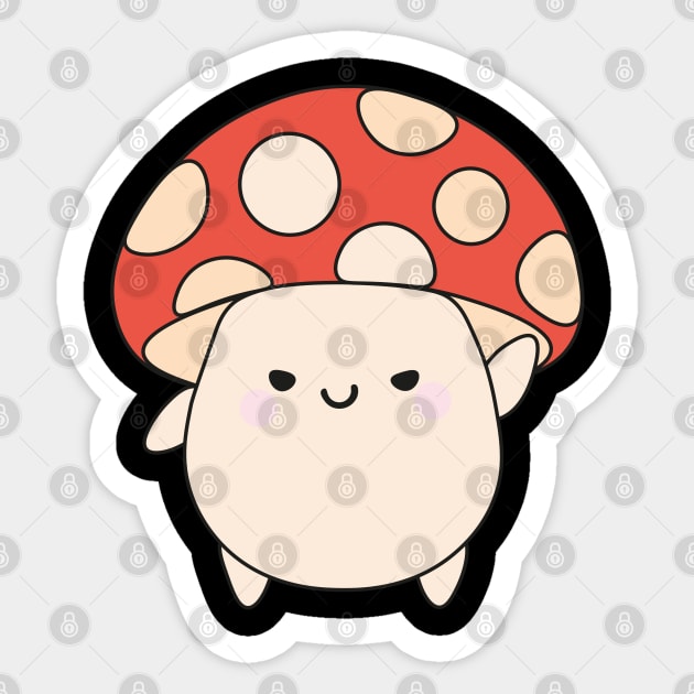 Cute kawaii inspired mushroom Sticker by kuallidesigns